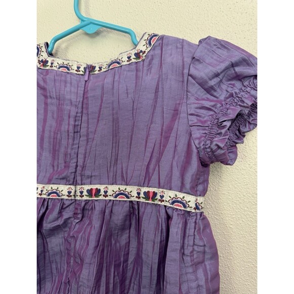 Hanna Andersson Short Sleeve Purple Dress Size 100 US Size 4 With Trim - Picture 10 of 13